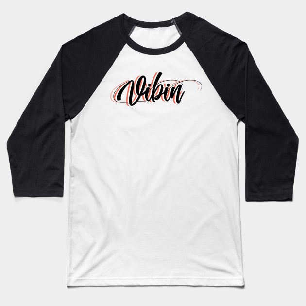 Pink 'vibin' Baseball T-Shirt by SamridhiVerma18